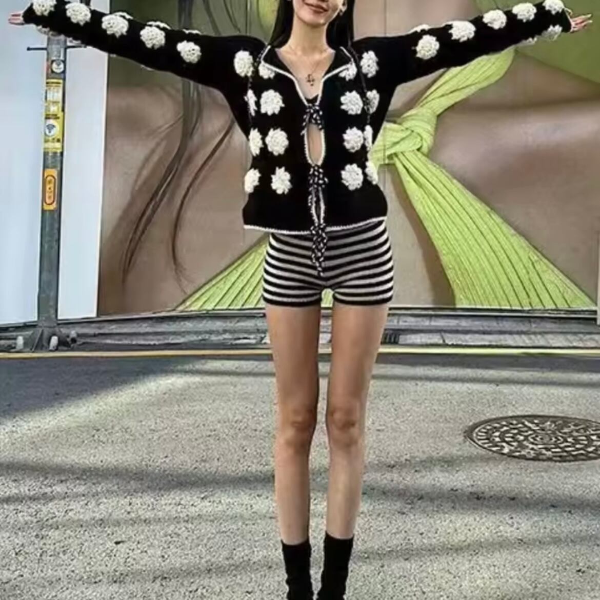 vintage flower knit cardigan