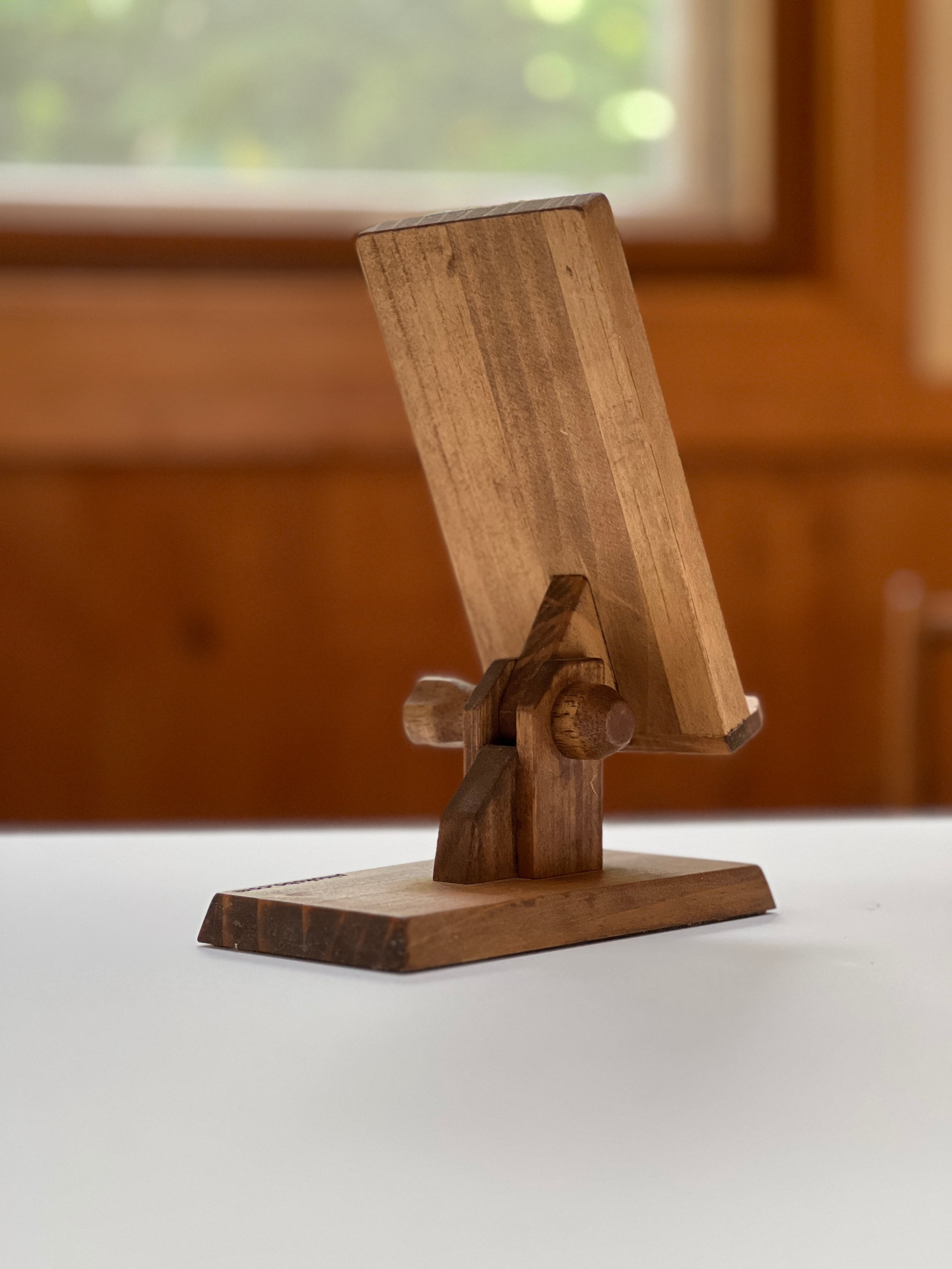 木製スマホスタンド 角度調整可能な手作りのスマホに優しい木の