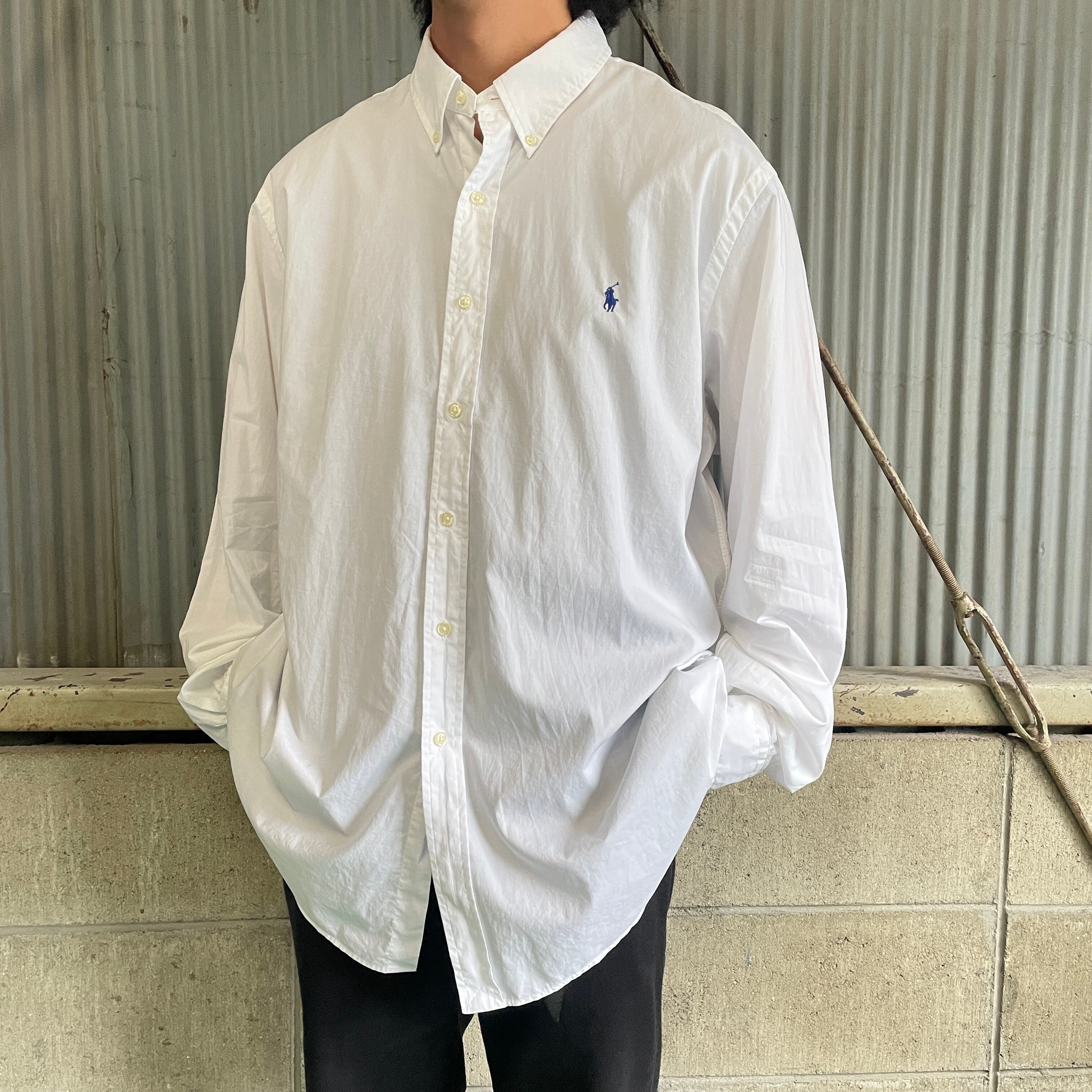 新品 デッドストック ラルフローレン シャツ 大きいサイズ 白 ポニー刺繍 長袖