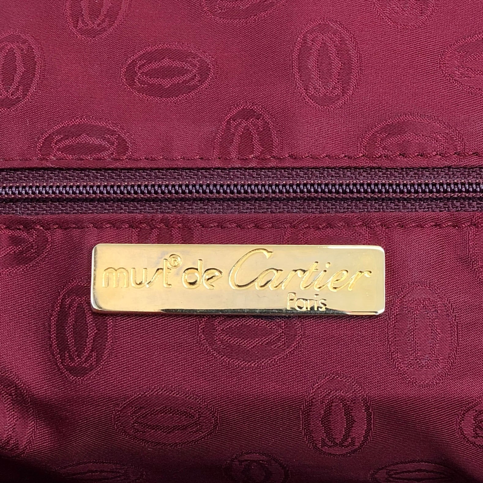 Cartier カルティエ マストライン トートバッグ ボルドー ロゴ