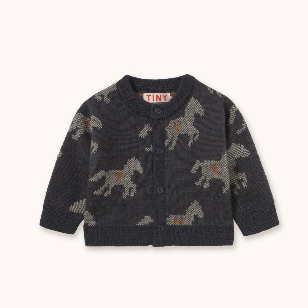 Last1 18m】tinycottons(タイニーコットンズ) ／HORSES BABY CARDIGAN
