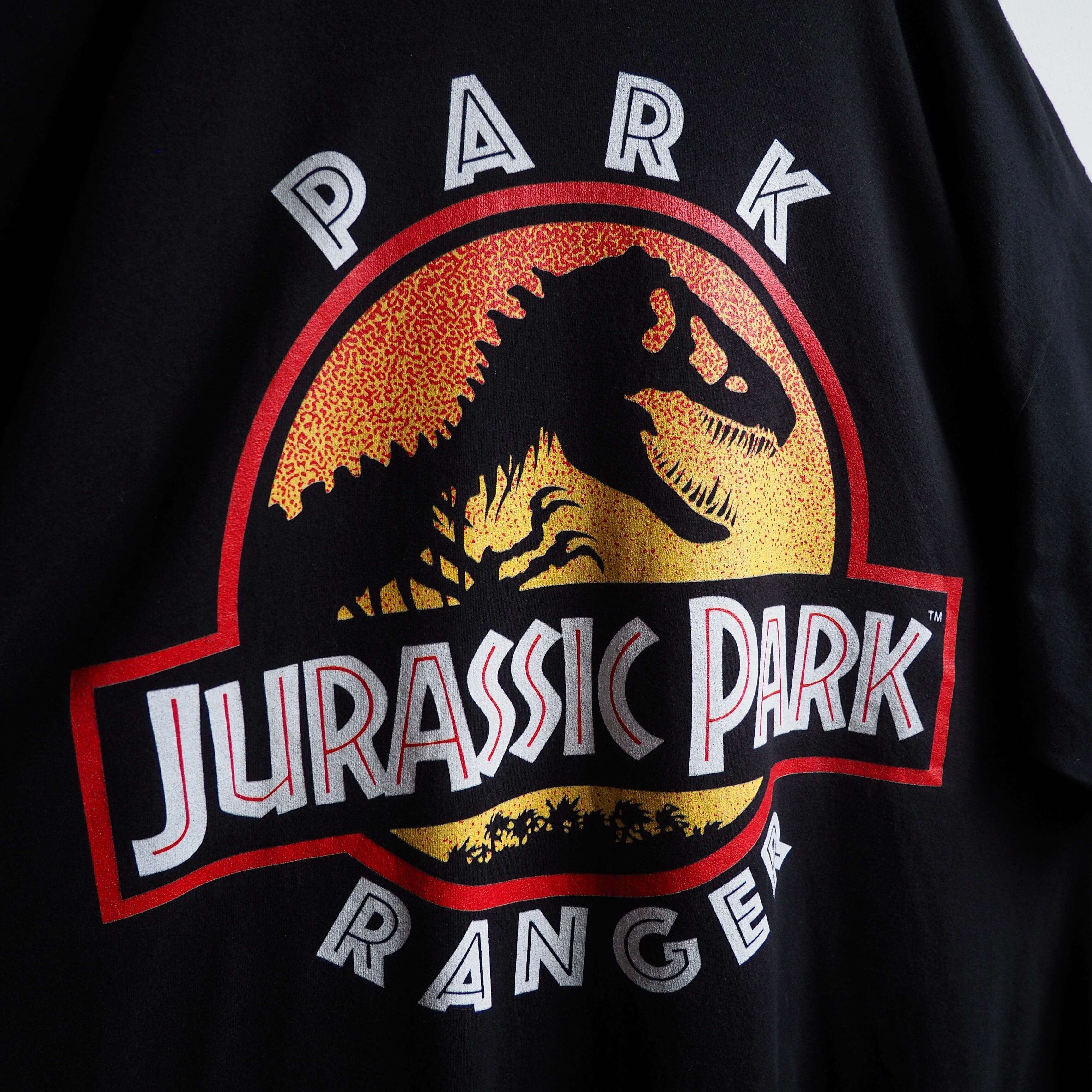 ” JURASSIC PARK ” Movie printed Over silhouette Black Tee