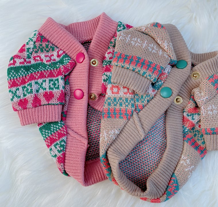 【SALE】ボヘミアンニットカーディガン 2color S ~ XL / 犬服 秋冬 新作 ドッグウェア 可愛い 犬の服 ペット わんこ服 小型犬 中型犬 猫 outer26