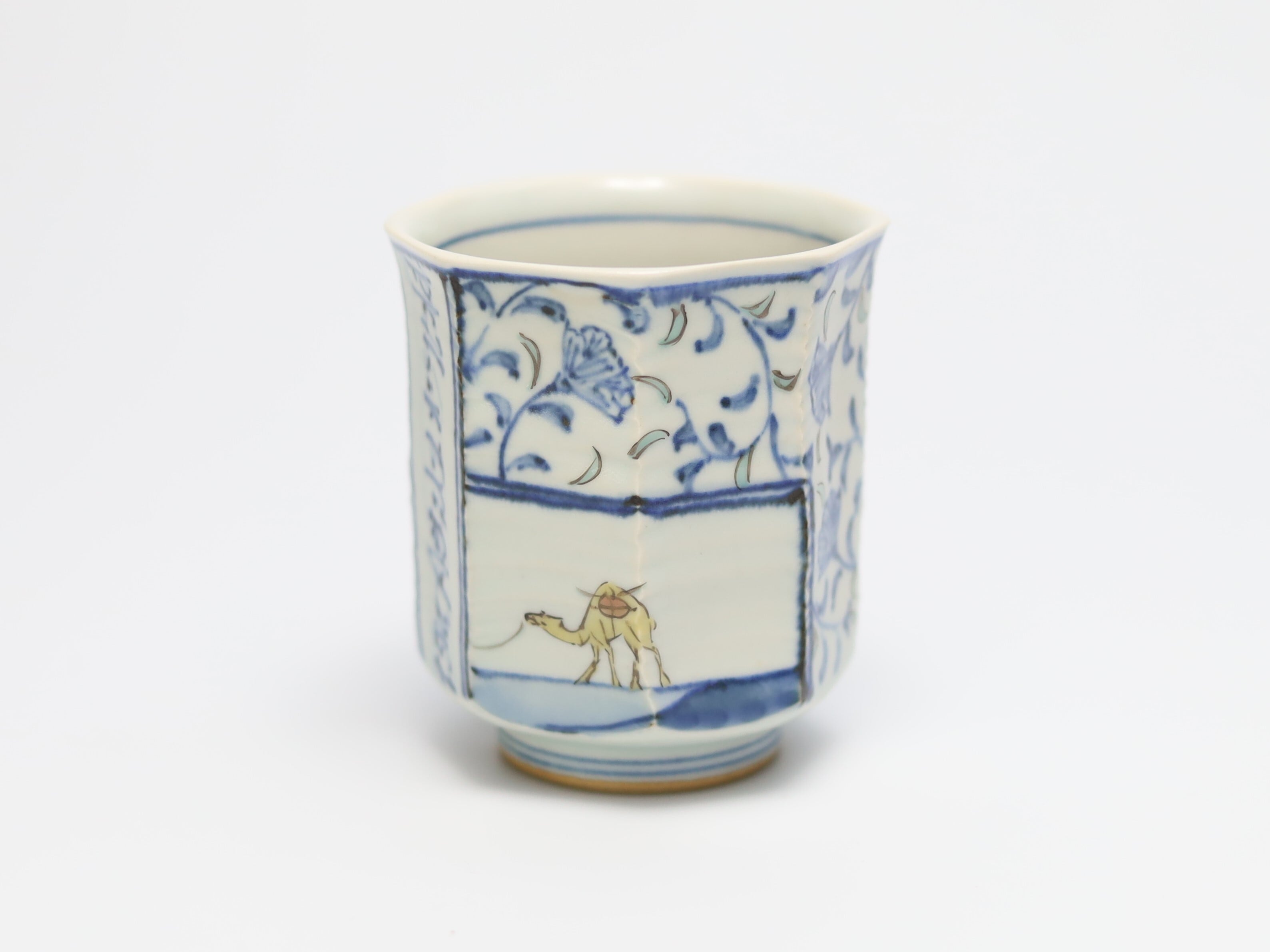 染錦唐草駱駝文面取湯呑 | 宮崎祐輔 谷鳳凰 (たにほう窯）オンライン