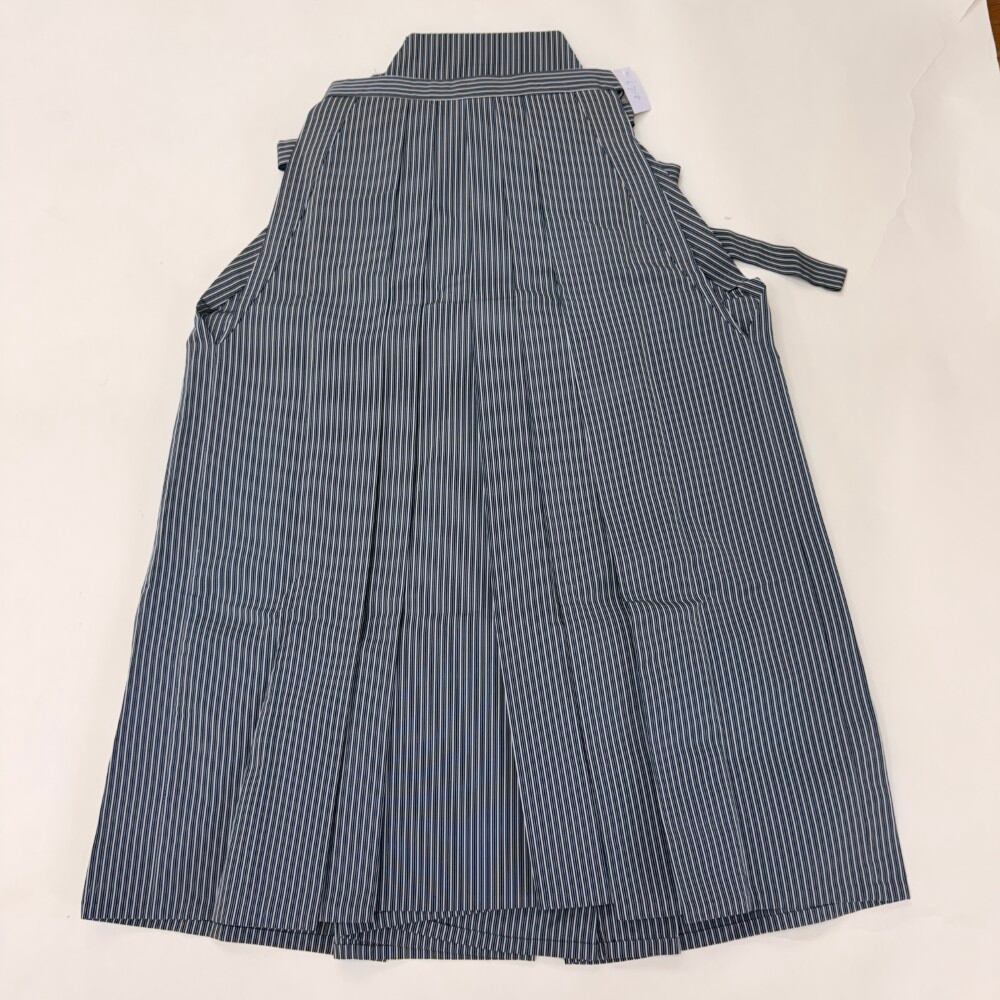 袴 馬乗り袴 男袴 紐下丈86.5cm M-L size 男性用袴 ネイビー 白 黒 中古 6718
