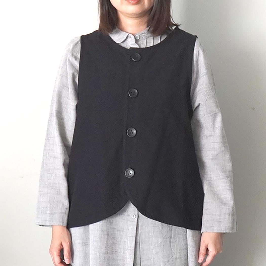 かすりの4WAYベストブラック