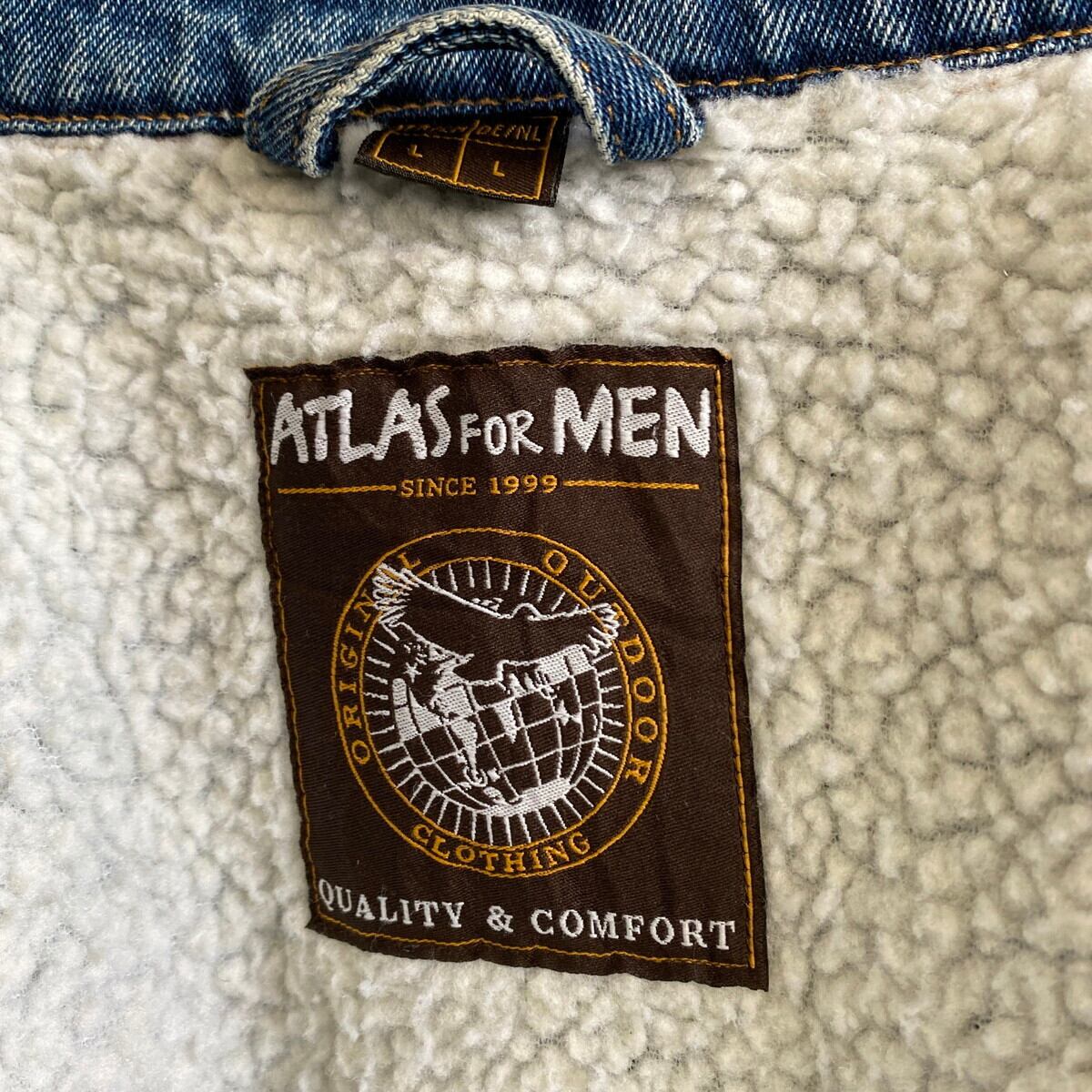 ATLAS FOR MEN ボア デニムジャケット メンズL 古着 【デニム