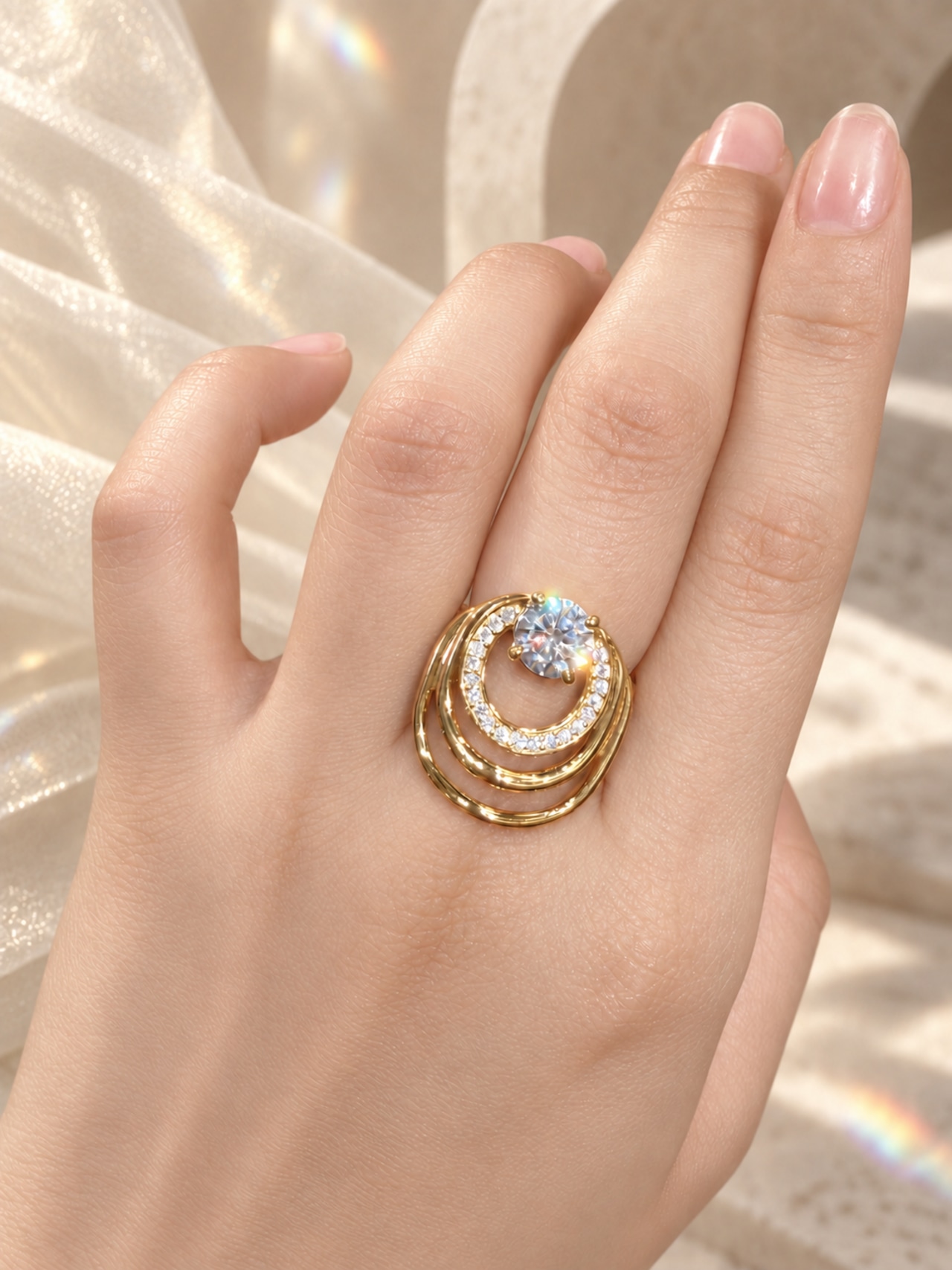Halo Ring｜18K Gold Plated