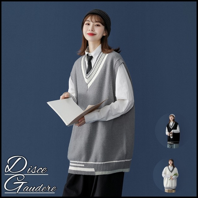 【韓国通販 dgo】casual v-neck vest 4colors（B1270）