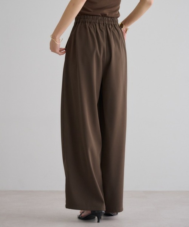 ハイウエストとろみ脚長パンツ