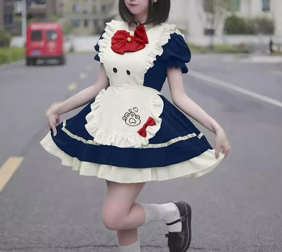 ゆめかわ♡猫耳カチューシャ付きフリルメイドセット kos63☆ | ゆめ