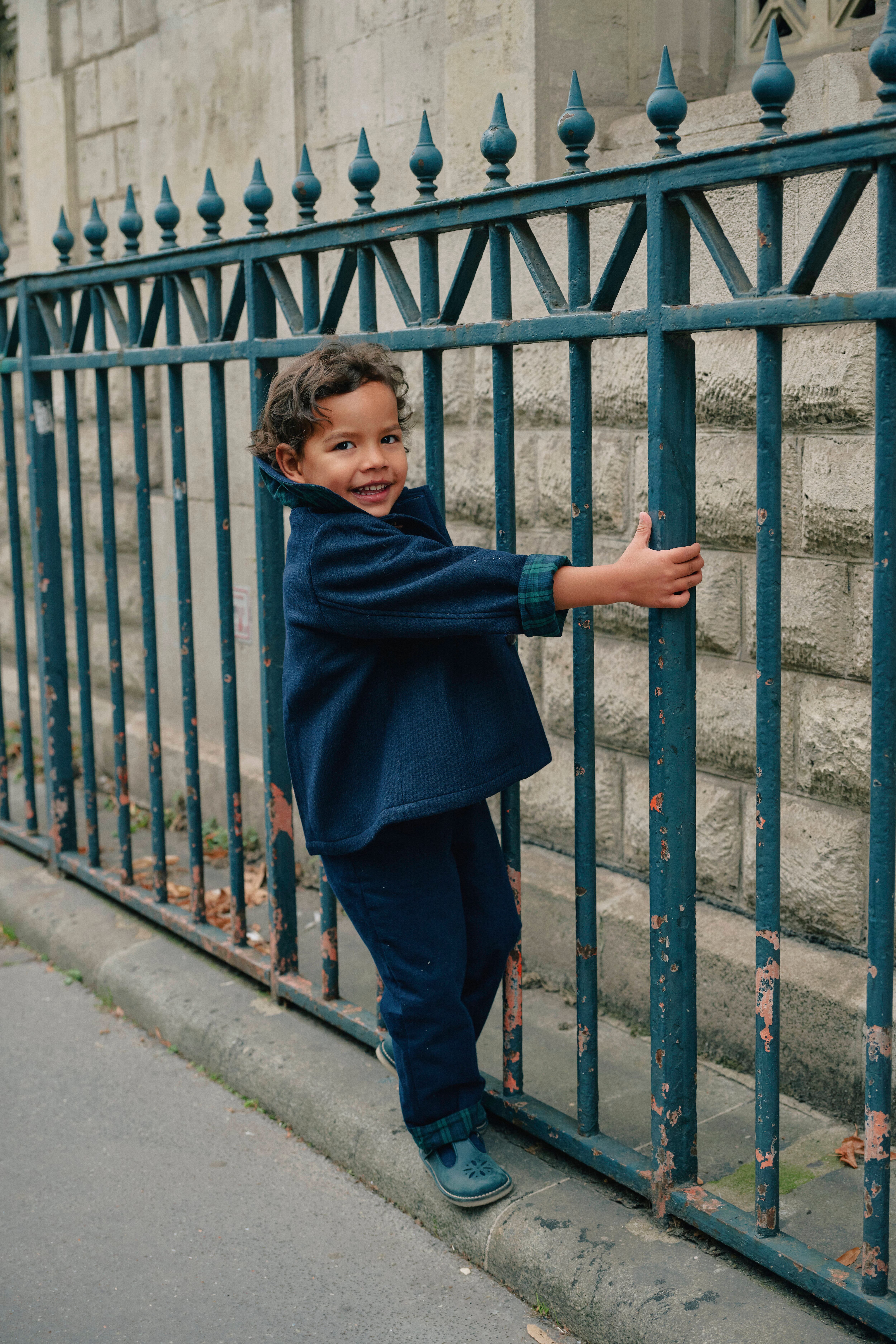 【予約/送料無料】5y-8y / Coat VERNEUIL - blue mostly wool / Maison Marelle