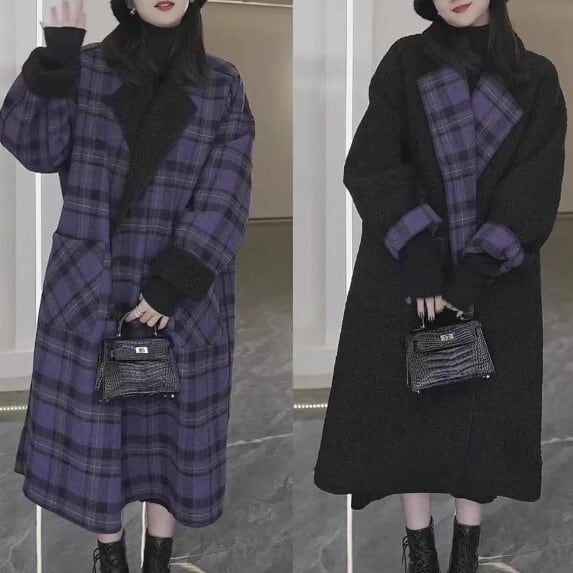 チェックコート ロングコート レディースコート ロングジャケット