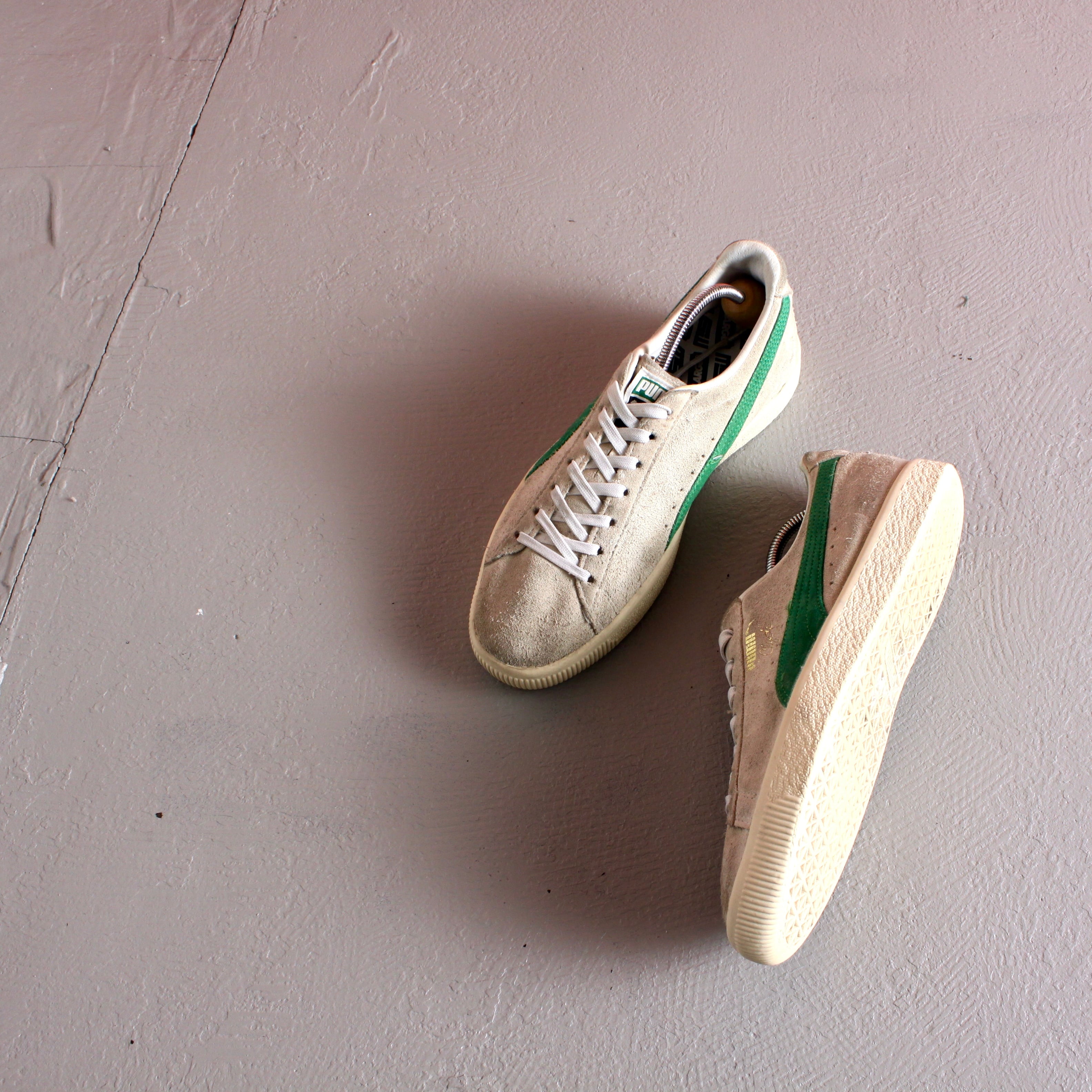 0484. puma clyde × xlarge × mita sneakers whisper white kelly 