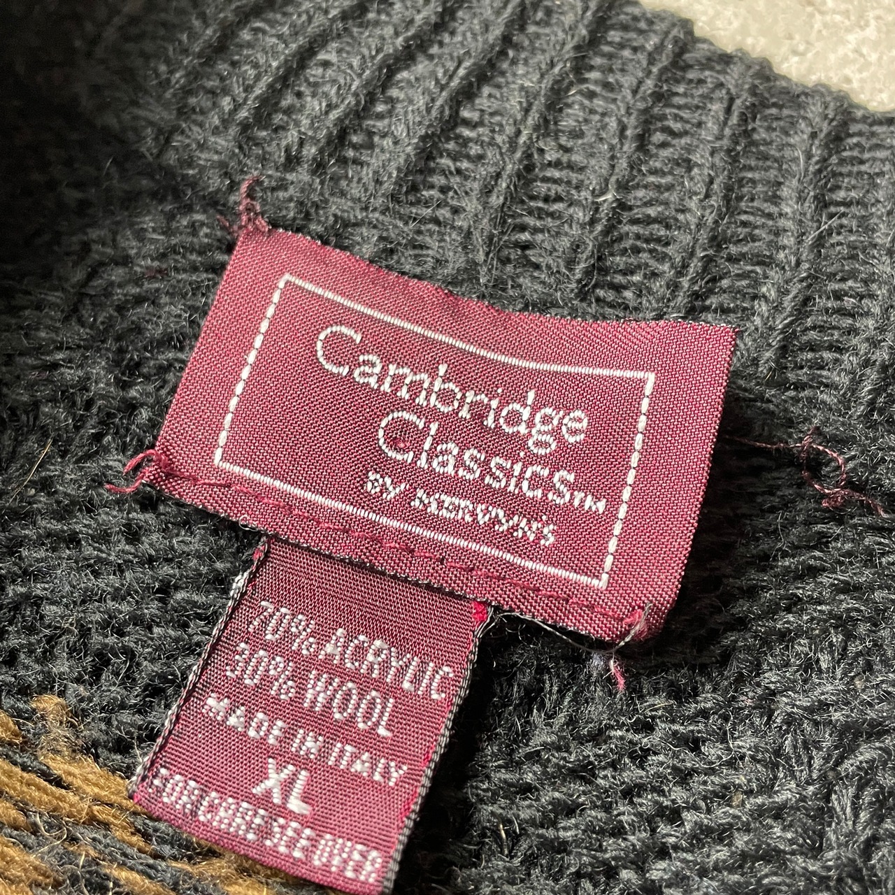 イタリア製 Cambridge Classics アクリル×ウールニットセーター 総柄 