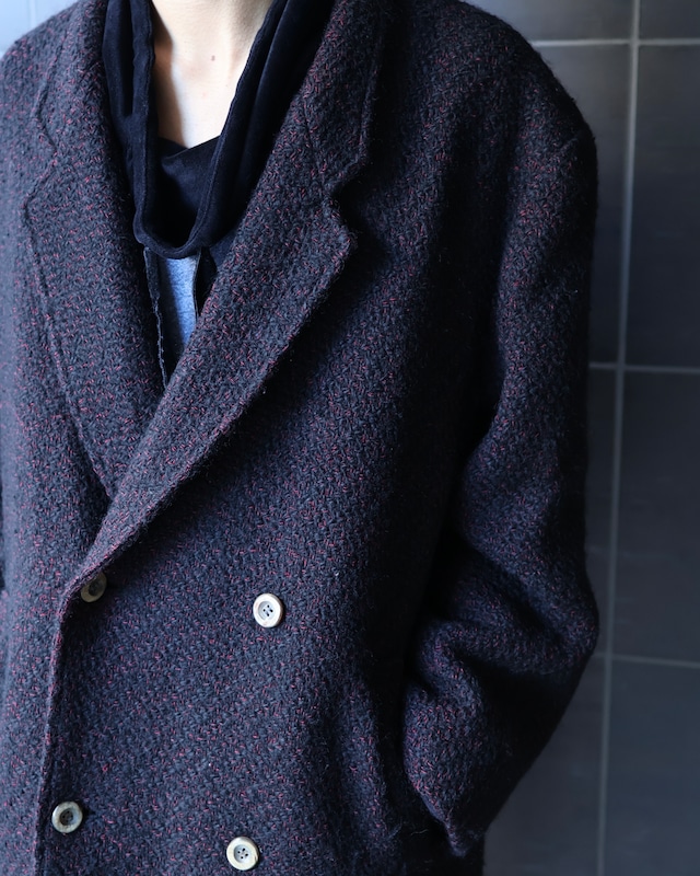 Wool double long coat