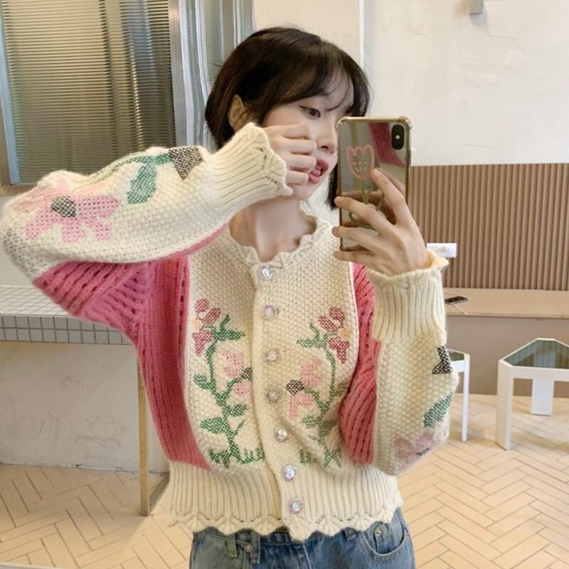 セーター カーディガンジャケット スプリングオータムショートニット 春物 秋物 スーパーモール59480760712