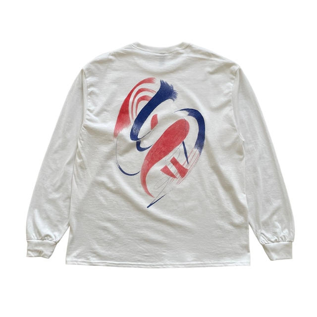 risa ogawa Drawing Pocket L/S Tee - White