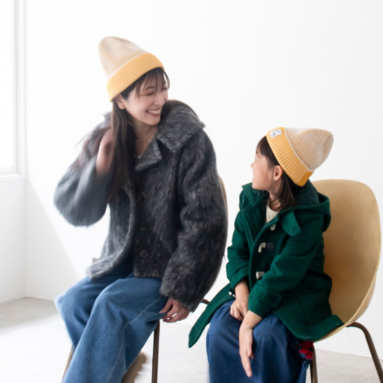 ニットキャップ【ストライプイエロー】52cm 全3色 推奨年齢3歳〜7歳