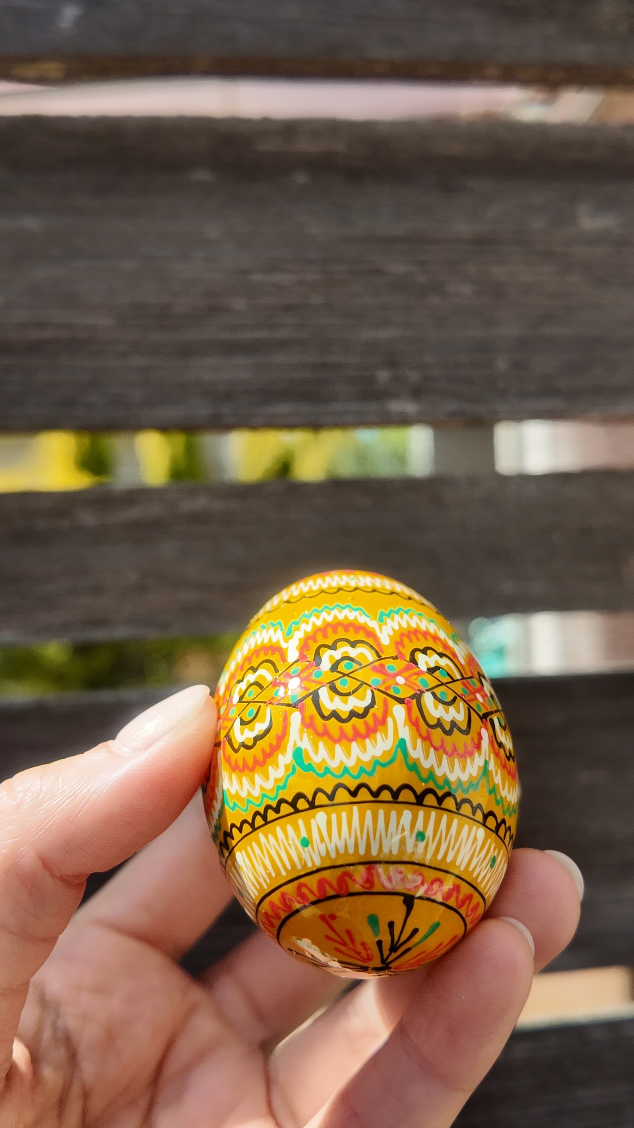 装飾用木製プィサンカ（イースターエッグ）with stand　コロミヤモデル - 8