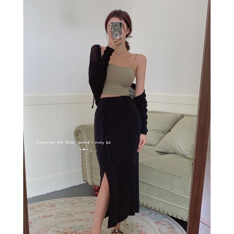 トップス ハイウェストウェストスカート カーディガン シルク ピュア YY-ファッション45464629200