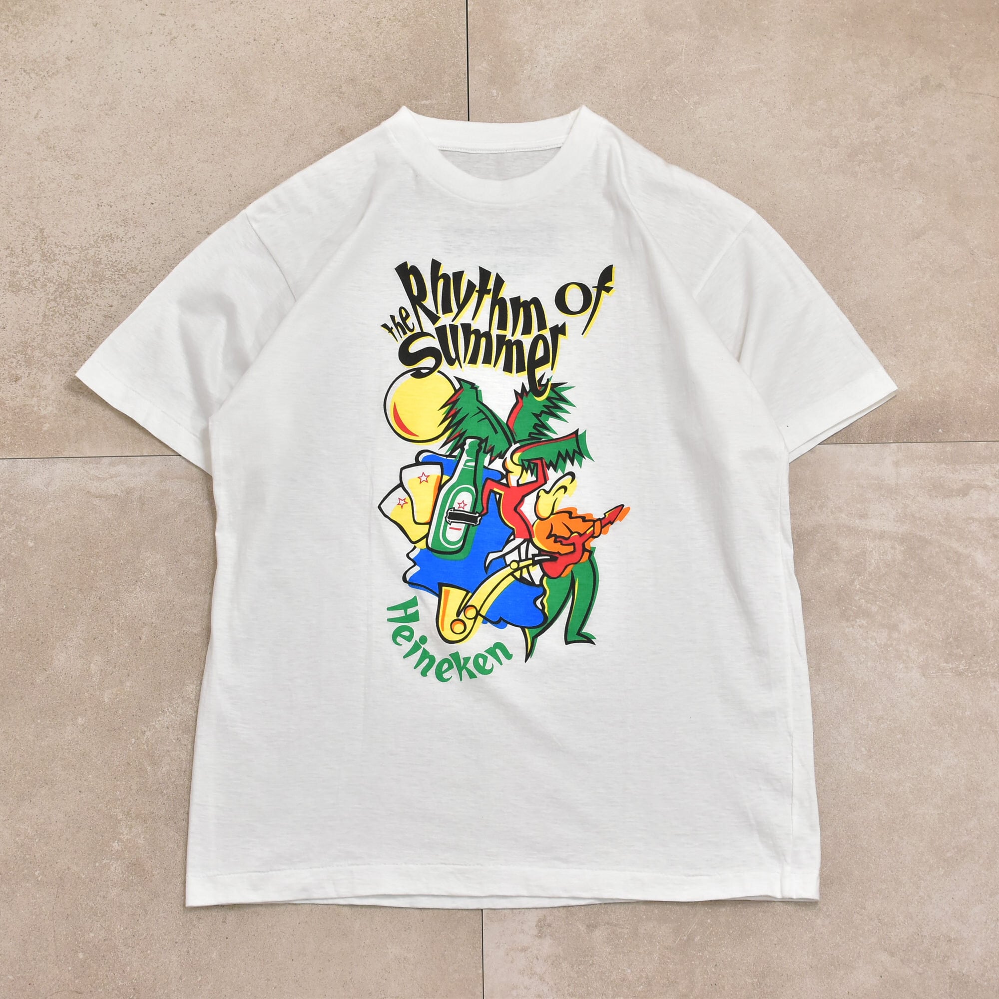 90s Heineken design printed T-shirt | 古着屋 grin days memory