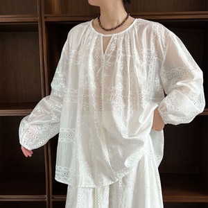 レースエンブロイダリートップス　00873