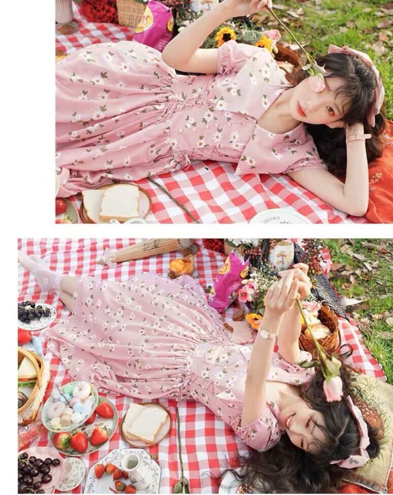 ピンクドット　ワンピース丸襟白リボンタイプパルパルーザ 赤ドットワンピース♡丸襟♡白リボンタイプ ワンピース 水玉 ドット 白