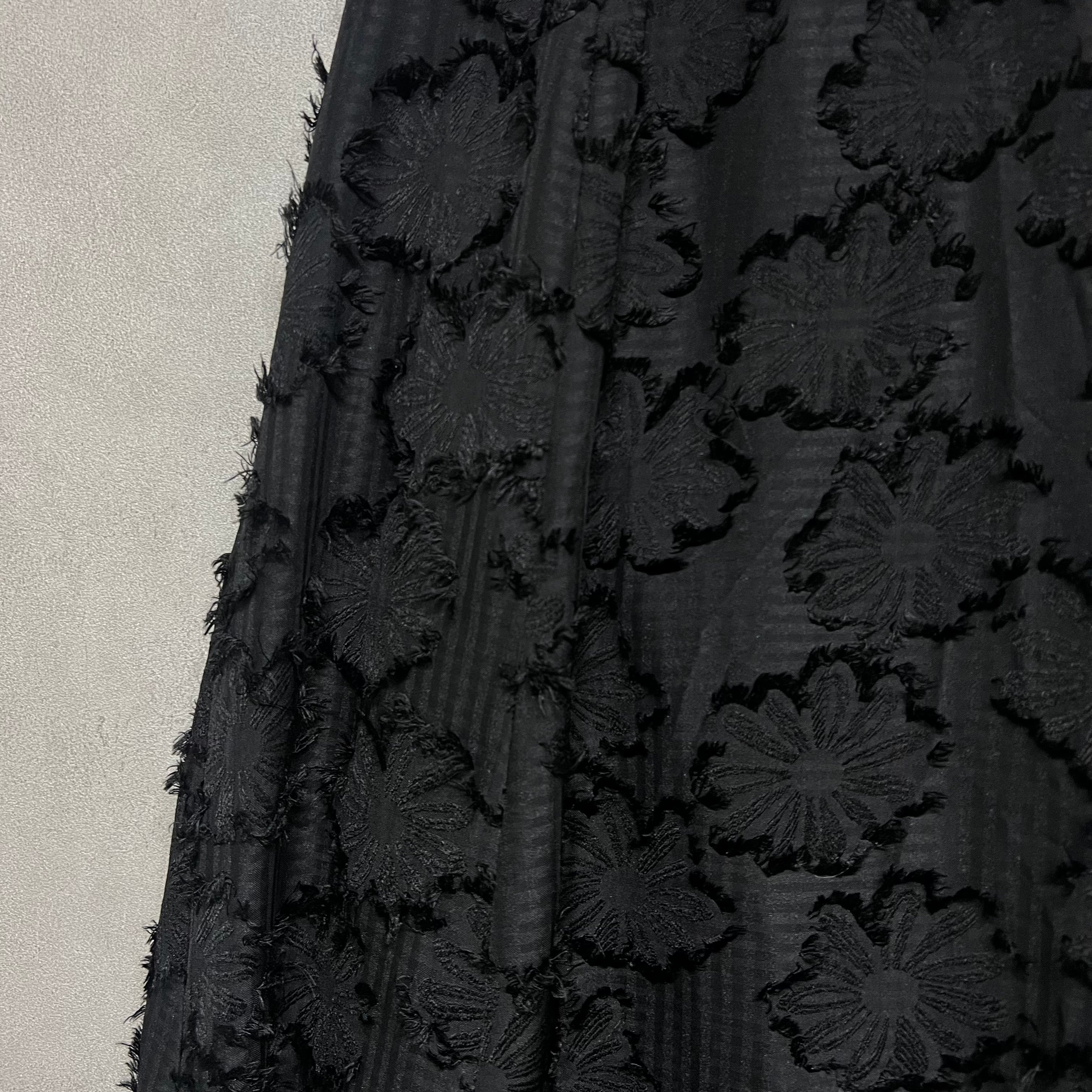神戸レタス フラワージャガードスカート 黒 ブラック ロングスカート