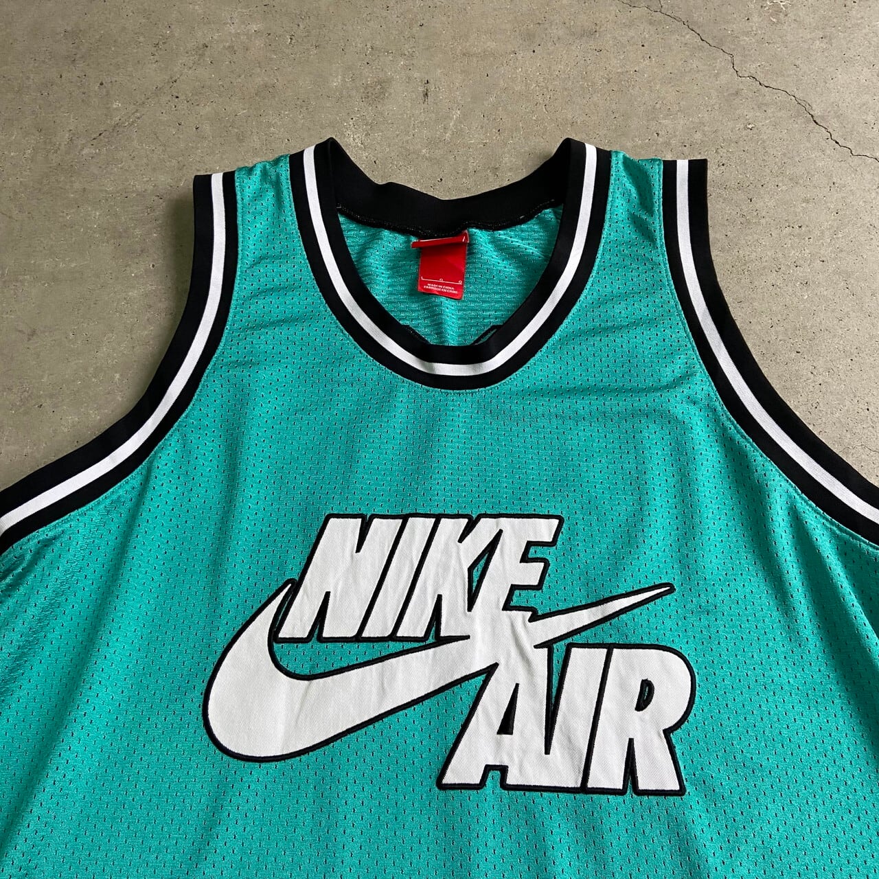 NIKE AIR ナイキ メッシュ タンクトップ ユニフォーム ゲームシャツ メンズL 古着 ノースリーブ エメラルドグリーン 青緑【ゲームシャツ】  | cave 古着屋【公式】古着通販サイト