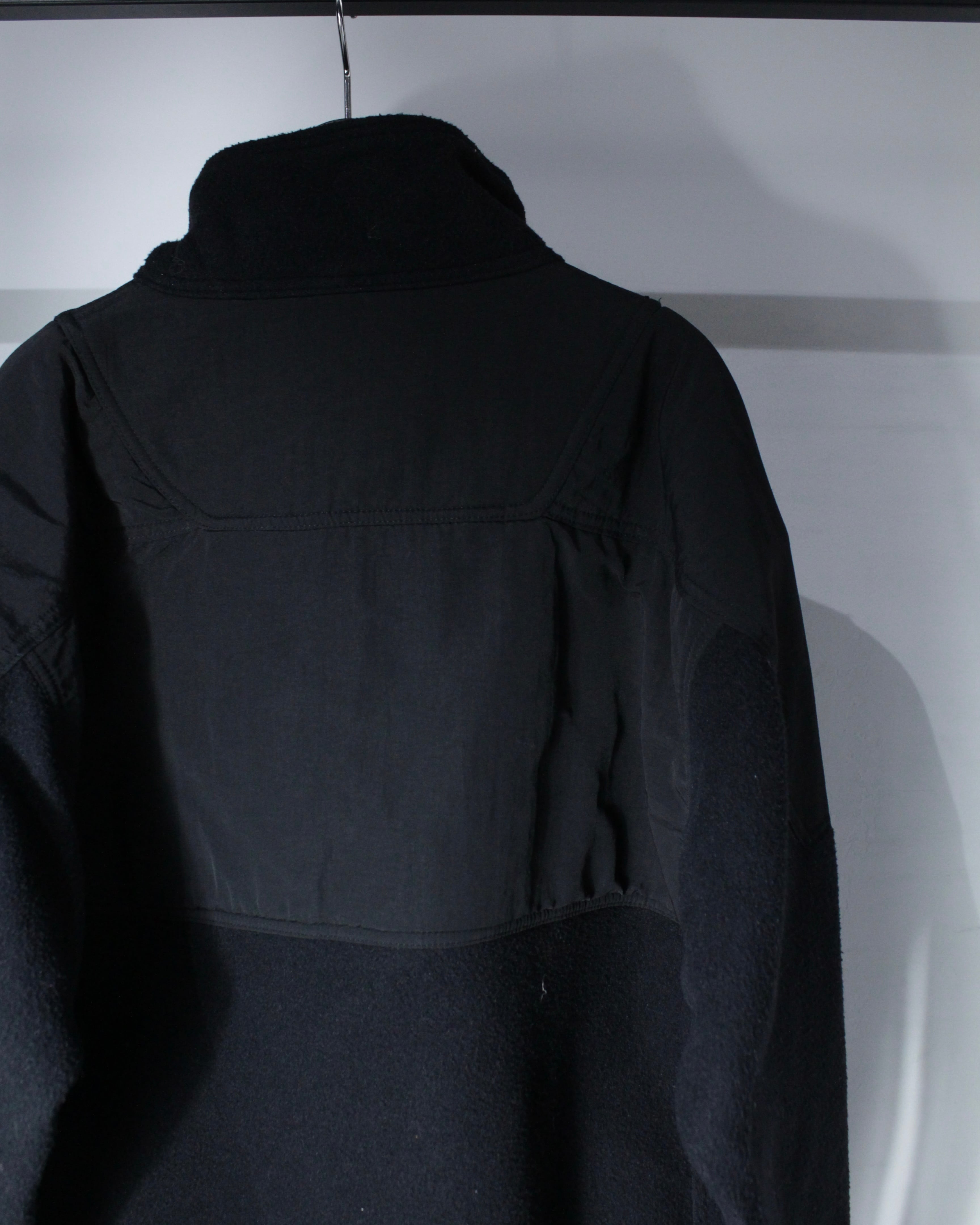 Caka BLACK】“OAKLEY” Nylon Switching Loose Pullover Fleece | Caka