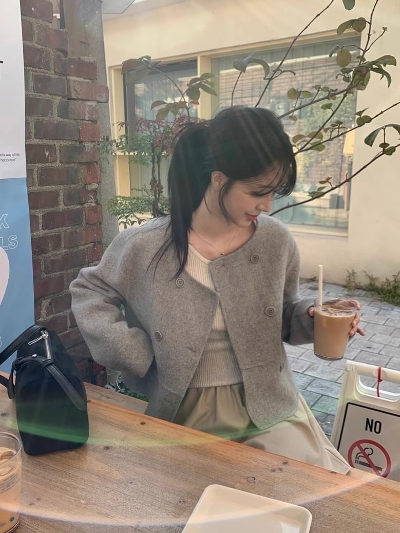 ラウンドボタンショートジャケット.1438