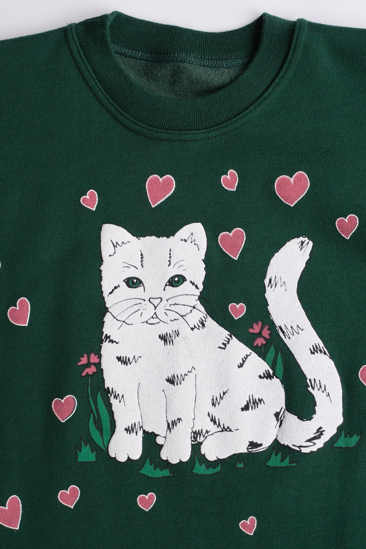 Cat & heart print sweatshirt