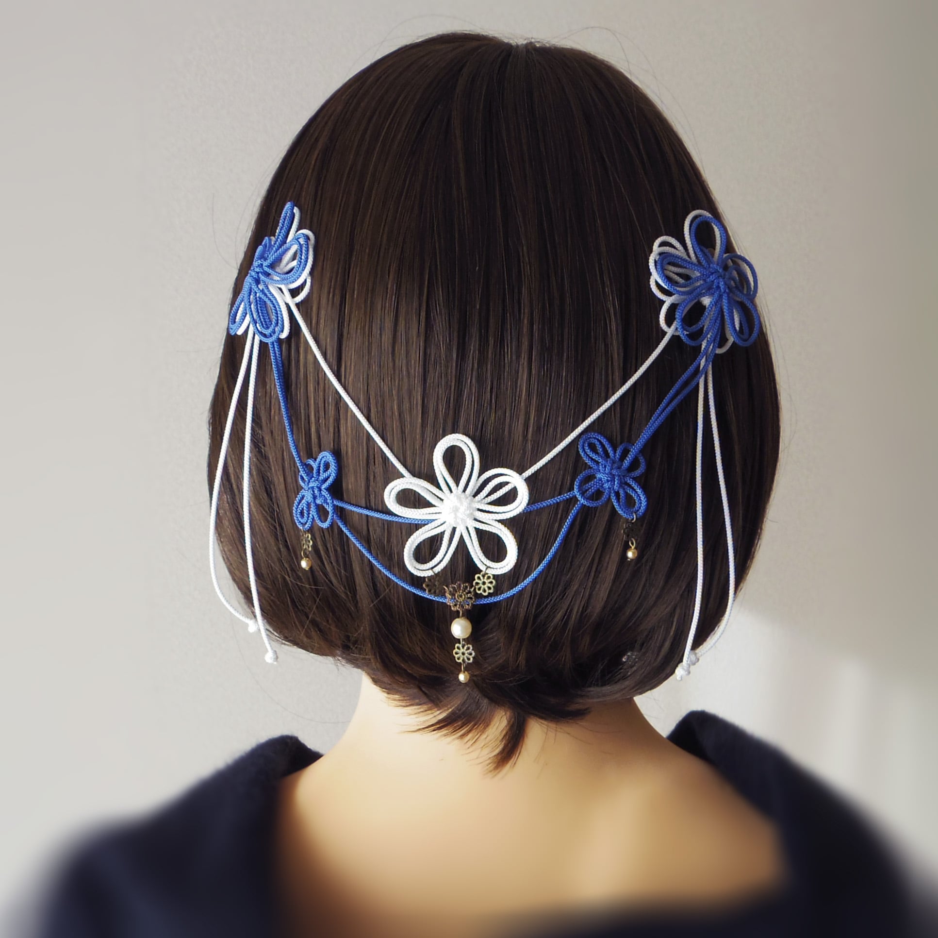 【新作】ヘアコーム「みちゆきて冰」(白×薄青)