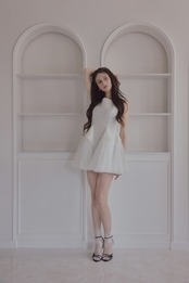 Back ribbon tulle dress
