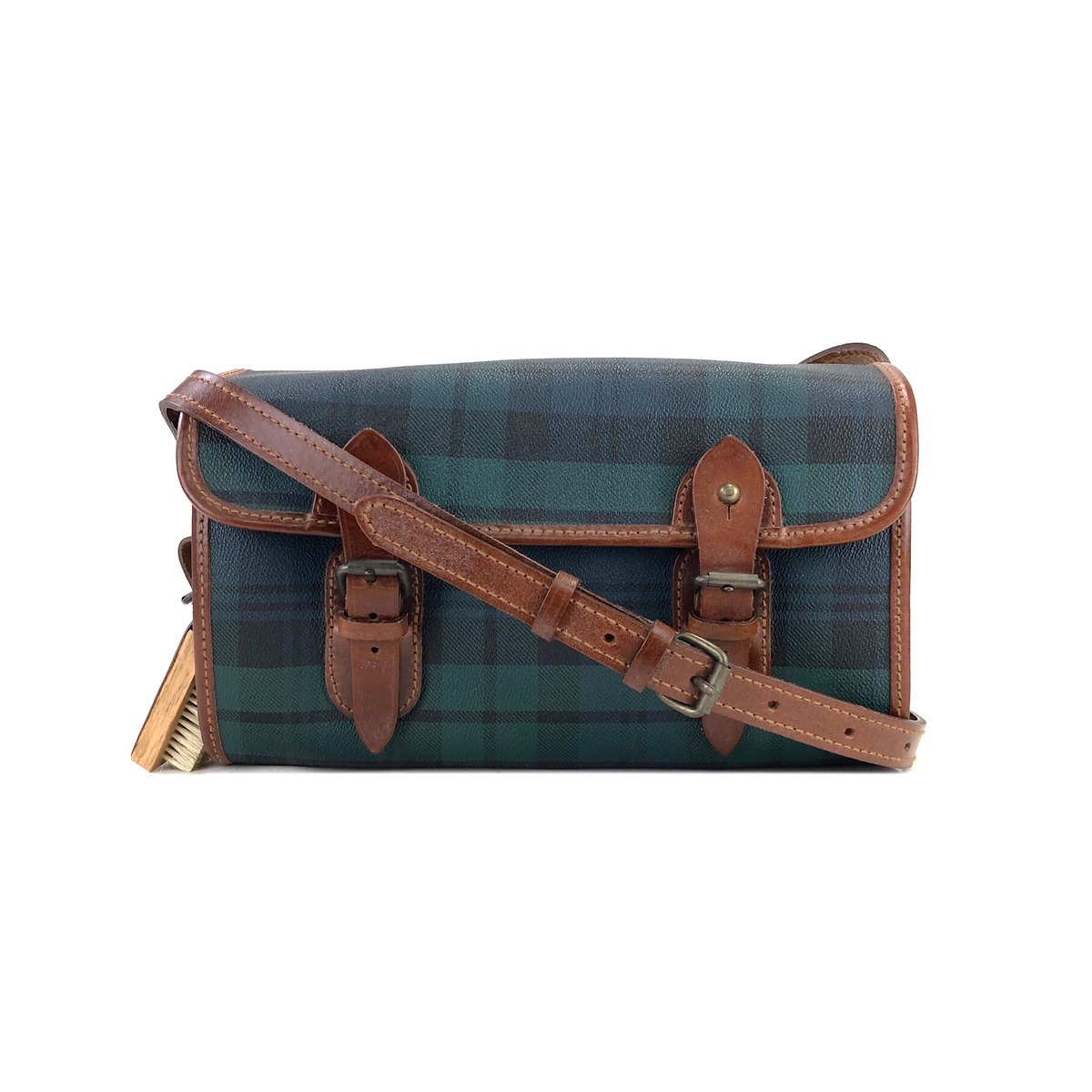 RALPH LAUREN ラルフローレン ブラックウォッチ チェック PVC×レザー 