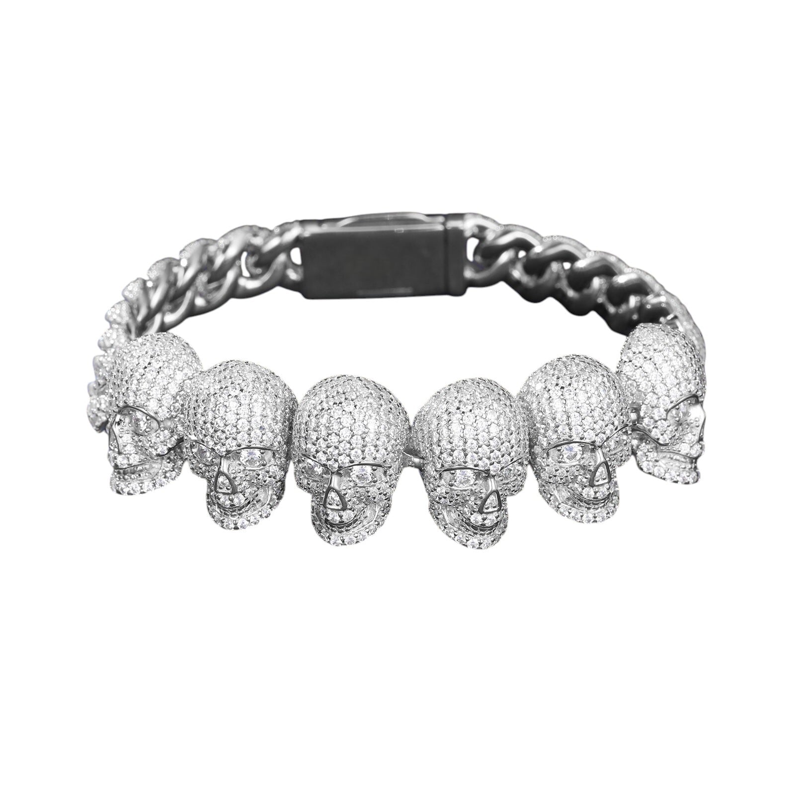 Moissanite Skull Bracelet Brass Luxury Iced Out モアサナイト 