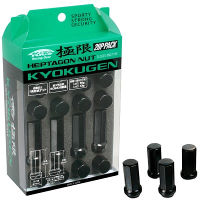 盗難防止7角形状ホイールナット24個セット/M12×P1.5/全長50mm 盗難防止7角形状ホイールナット24個セット/M12×P1.5/全長50mm