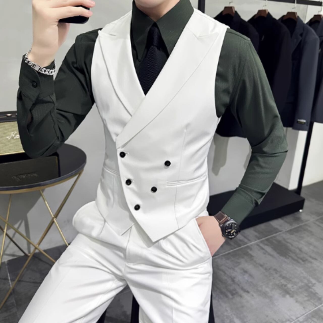 ダブルブレストベスト(2color) M0619