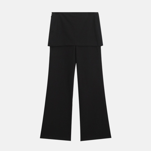 wrap-style flare pants　J00535