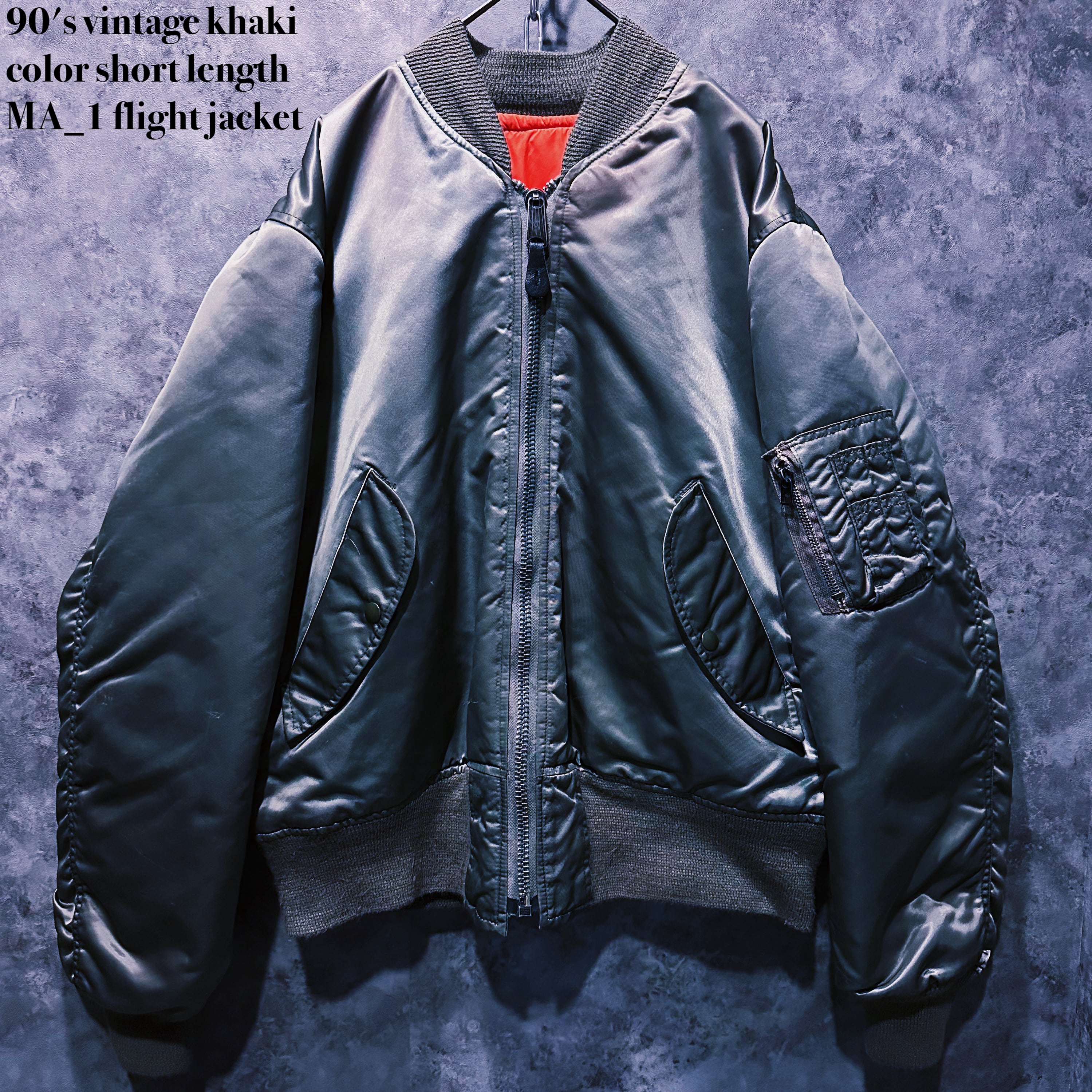 【doppio】90's vintage khaki color short length MA_1 flight jacket