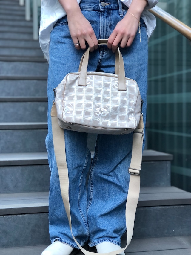 CHANEL シャネル ニュートラベルライン 2way ショルダーバッグ ベージュ ココマーク キャンバス トートバッグ vintage ヴィンテージ オールド xjss8c