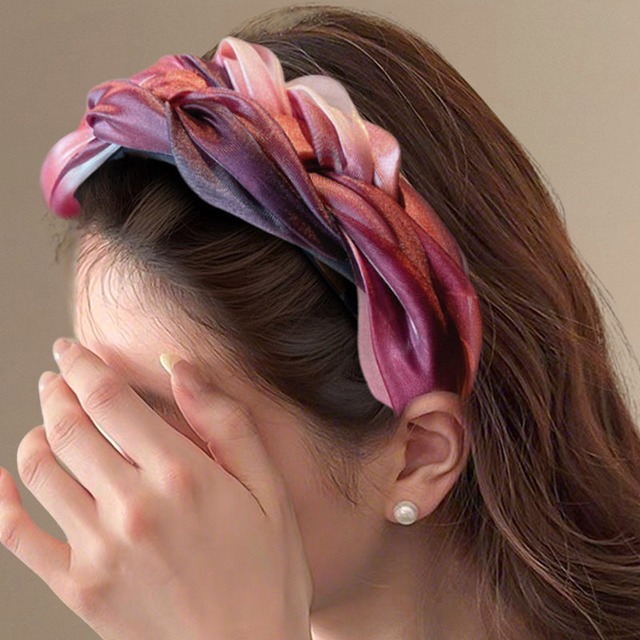 【LUOXIシリーズ】★髪飾り★ 5color ヘッドバンド レディース アクセサリー グラデーション 編み込み