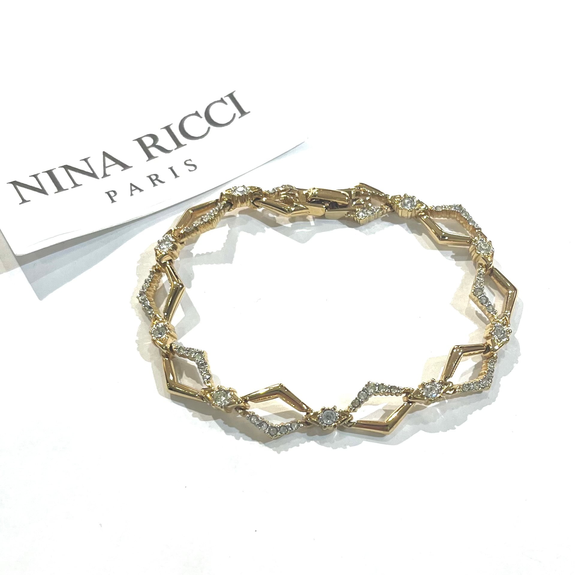 ◆ 値下げ‼️新品‼️ドイツ製ニナリッチヴィンテージゴールドレスレット喜平デザイン◆ NINA RICCI】 2145 フランスの老舗 ニナリッチ 90年代ヴィンテージ