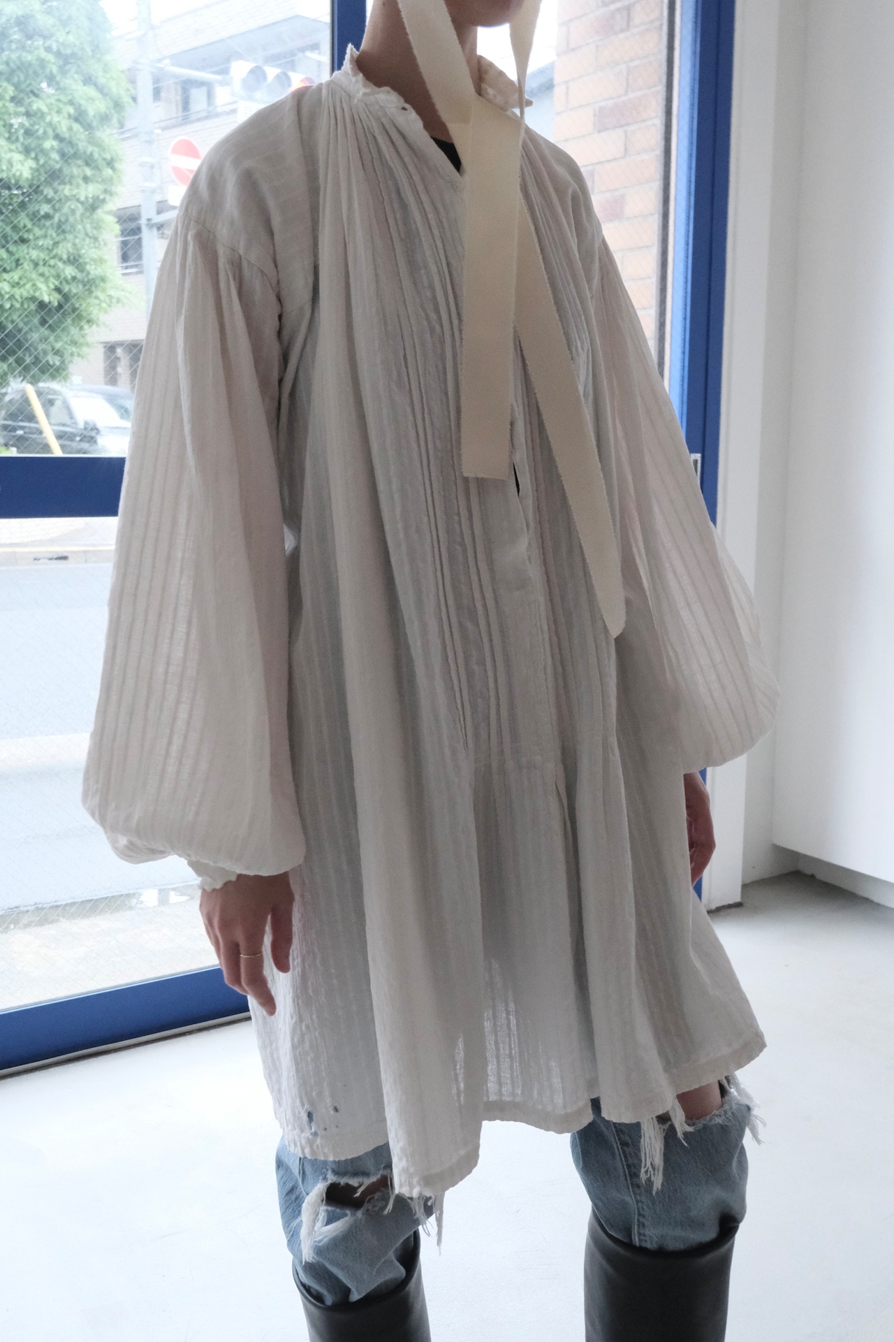Romanian balloon sleeve rural blouse
