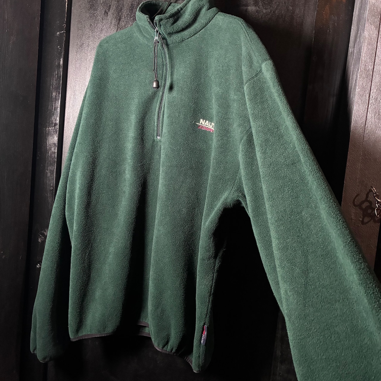 90s USA製 NAUTICA COMPETITION ハーフジップフリース 緑 ノーティカ