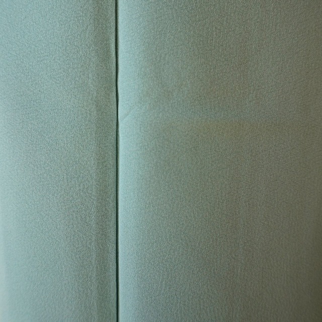 【袷】青竹色　一つ紋　色無地_2