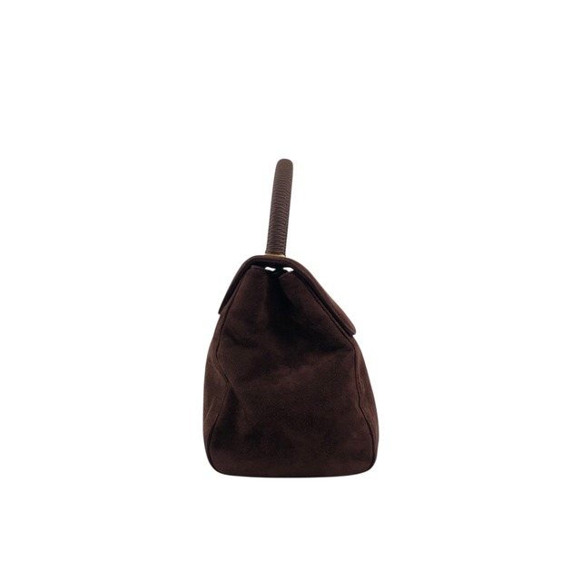 PRADA プラダ ハンドバッグ ブラウン ロゴ スエード vintage ヴィンテージ オールド 8st8tj