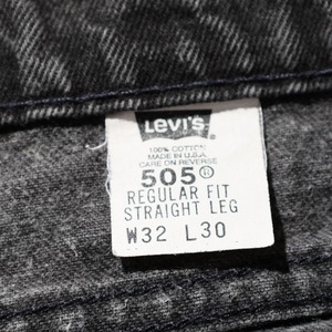 32×30 Levi’s 505 USA オレンジタブ 96年 サルファーブラックデニムパンツ リーバイス