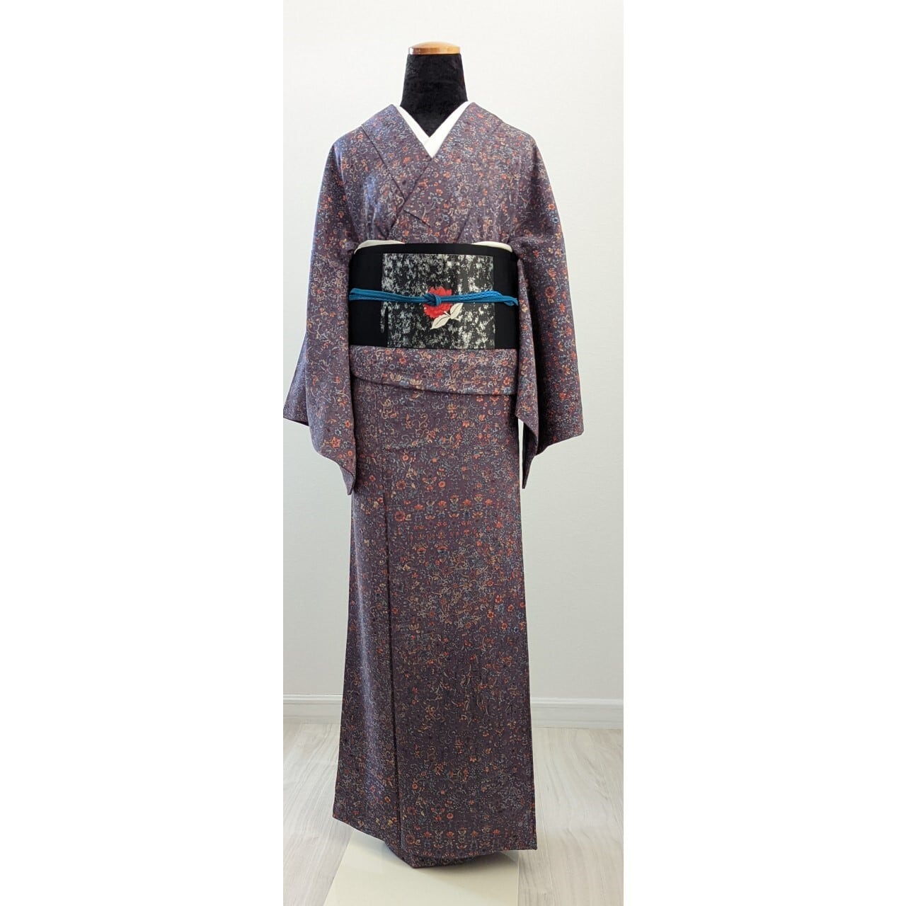 更紗小紋着物】正絹美品 1回のみ着用トールサイズ裄長め 